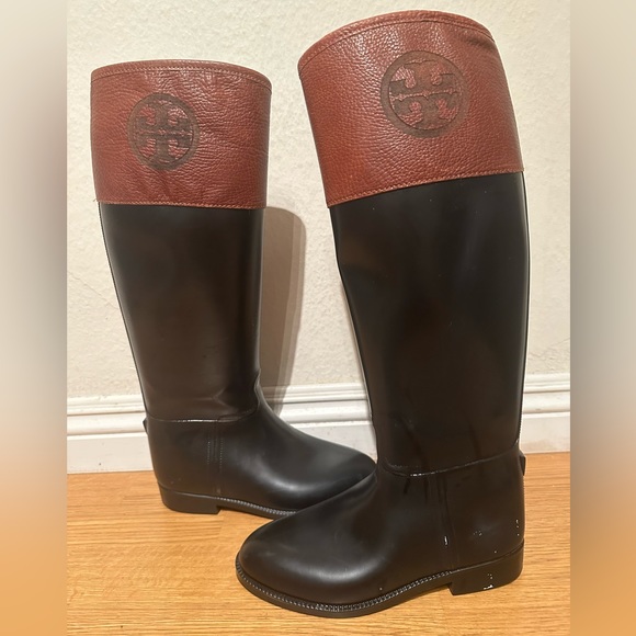 Tory Burch Diana Rubber/leather rain boot sz 6/37 - Picture 7 of 11
